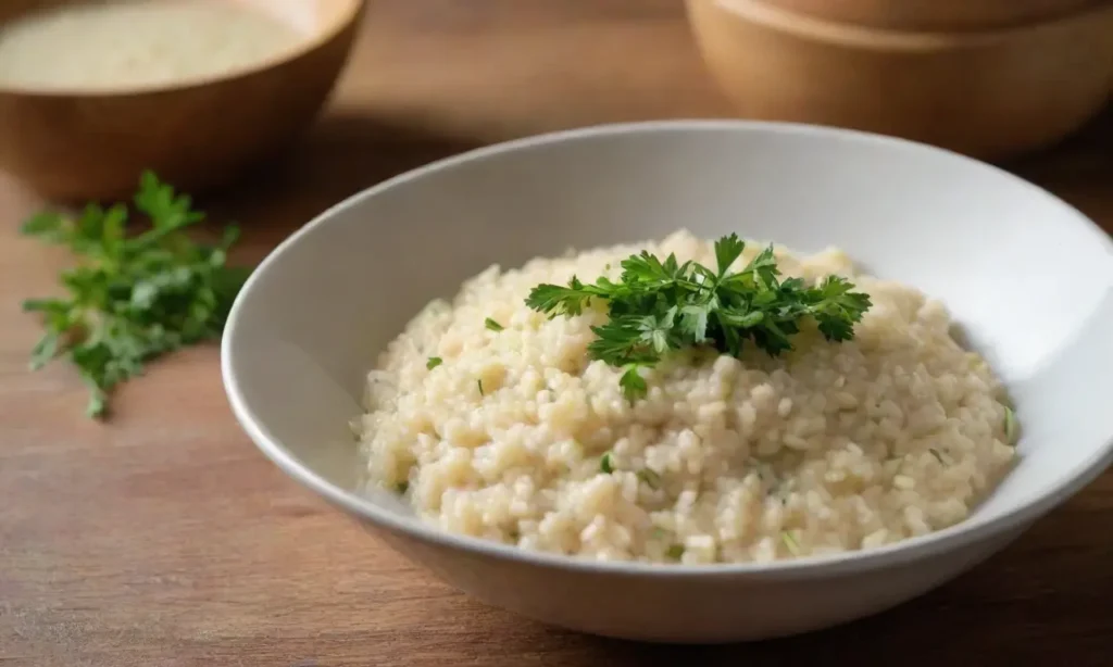 Risotto cremoso con parmesano y perejil