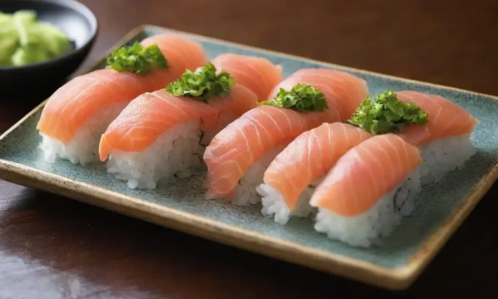 Sushi colorido y apetitoso en elegante presentación