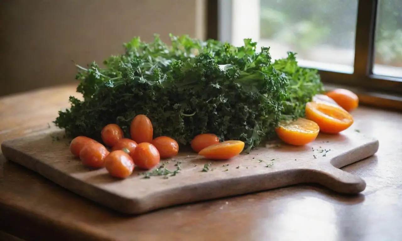 Ingredientes frescos en una acogedora cocina