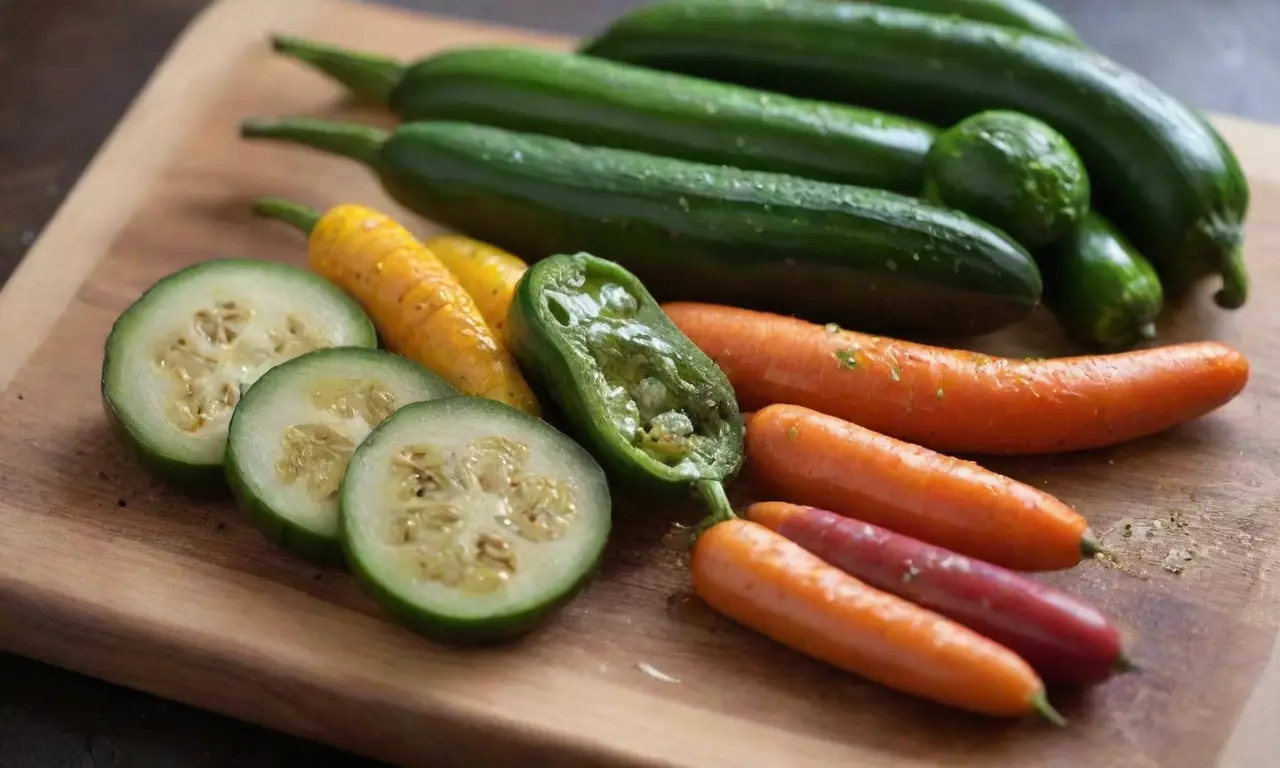 Variedad de verduras asadas con colores vibrantes