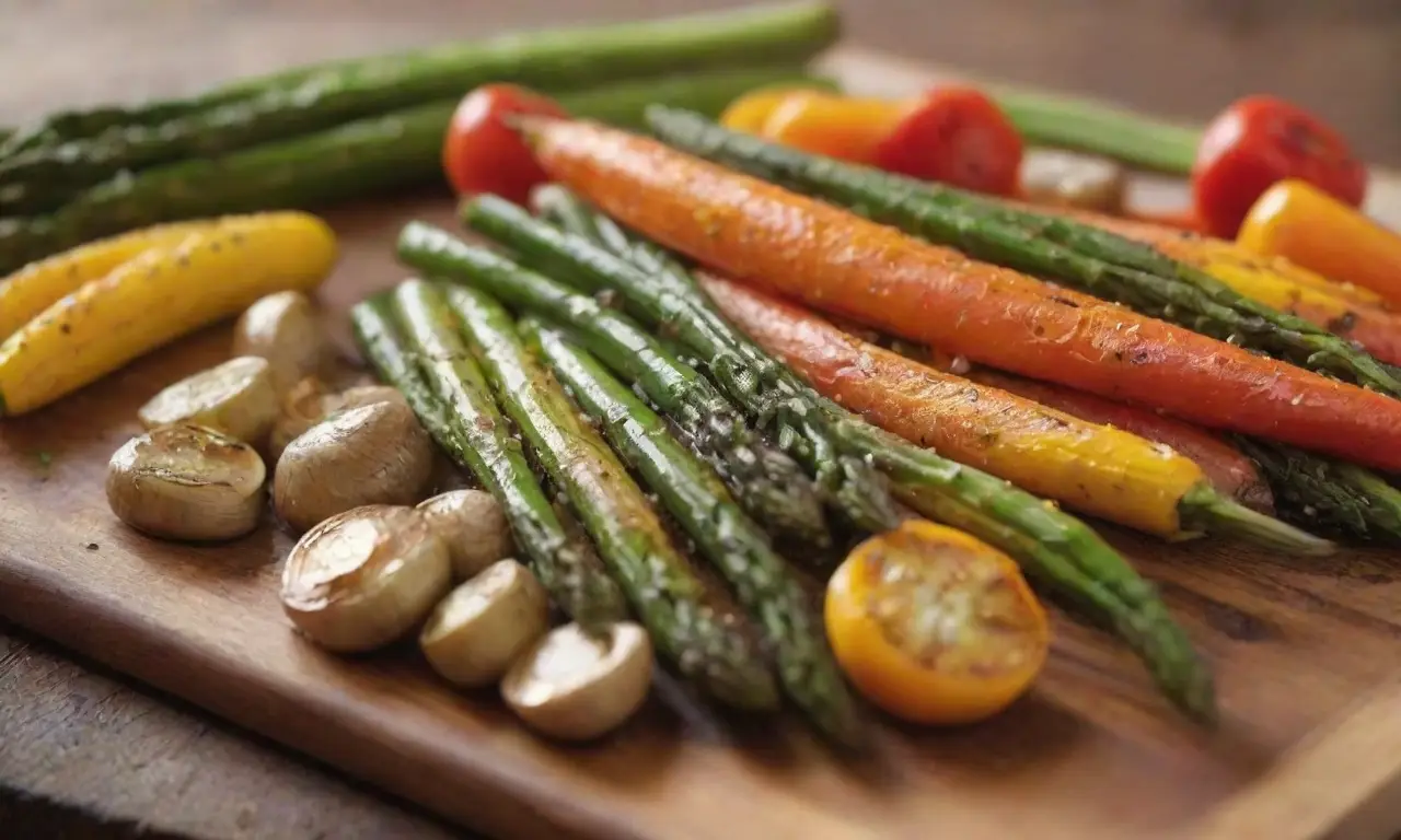 Variedad colorida de verduras a la parrilla